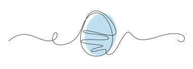 Tek çizgi yumurta, el çizimi aralıksız tek çizgi Paskalya sembolü, minimalist bir çizgi sanat yumurtaları şekli, vektör çizimi