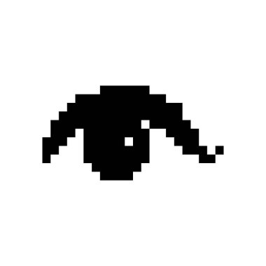 Piksel sanat göz ikonu, 8 bit retro stil insan gözü, basit bilgisayar sembolü, vizyon mozaik pikseller göz tasarımı