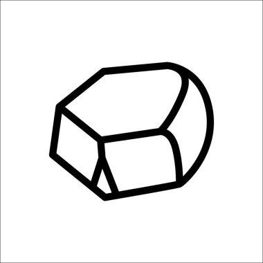 Mayınlı taş çizgi ikonu. Mayınlı kaya taşı işareti, basit çakıl sembolü, oyun dağı mineral mineral mineral illüstrasyonu