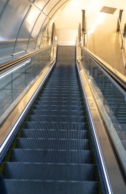 Abstract Escalator, Moving Staircase, Empty Metro Elevator, Electric Stairway, Moving Stairs, Escalator to Success, Future Concept