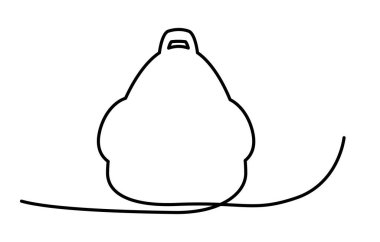 Sırt çantası simgesi. Okul çantası aralıksız ince çizgi sembolü, minimalist sırt çantası çizimi, okul çantası taslağı, seyahat çantası veya çanta vektör çizimi.