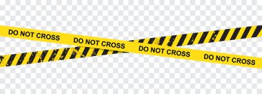 Dikkat, sarı ve kırmızı çizgi. Uyarı şeridi, inşaat veya polis bariyeri işareti, uyarı hattı