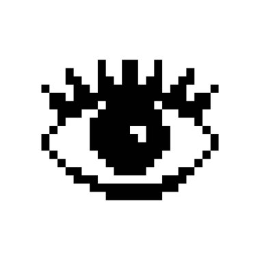 Piksel sanat göz ikonu, 8 bit retro stil insan gözü, basit bilgisayar sembolü, vizyon mozaik pikseller göz tasarımı