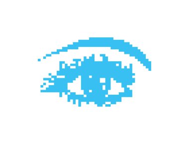 Piksel sanat göz ikonu, 8 bit retro stil insan gözü, basit bilgisayar sembolü, vizyon mozaik pikseller göz tasarımı