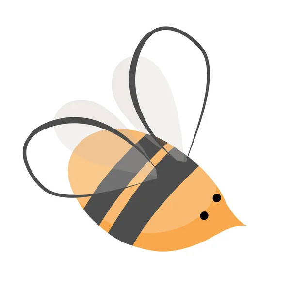 Cute Honey Bee Icon Cartoon Happy Flying Bee Beekeeping Design — Stock Vector