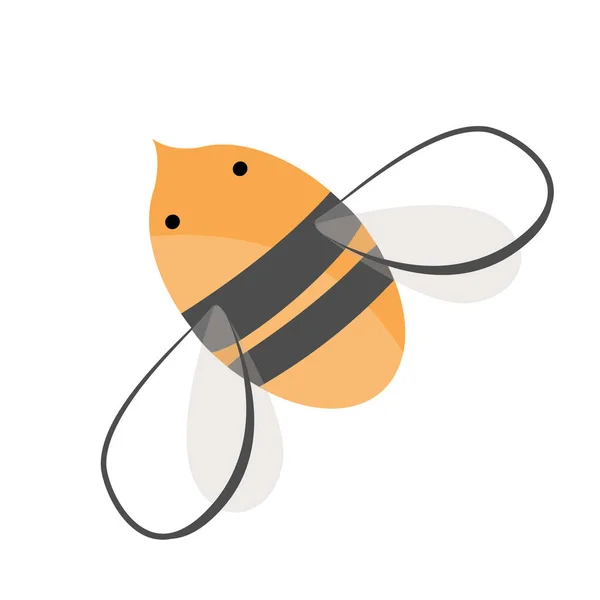 Χαριτωμένο Σύμβολο Μέλισσας Γελοιογραφία Ευτυχισμένη Ιπτάμενη Μέλισσα Για Μελισσοκομία Σχεδιασμό — Διανυσματικό Αρχείο