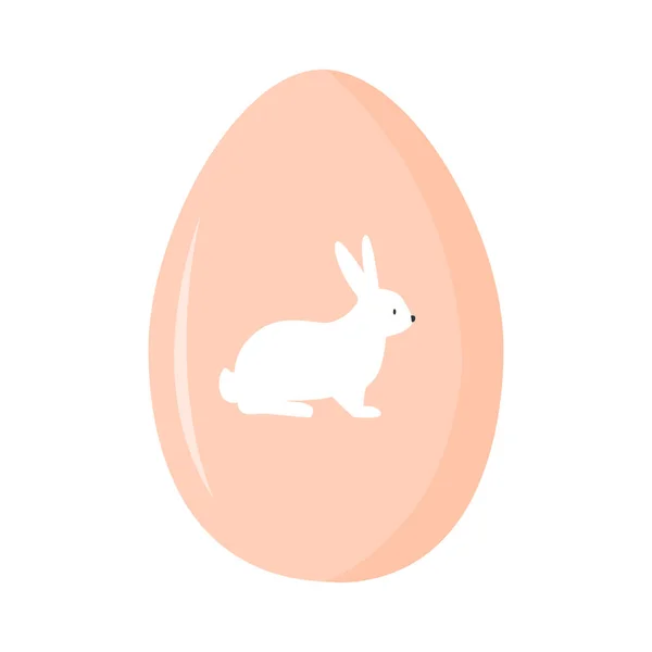 Huevo Pascua Adornado Con Silueta Conejo Símbolo Tradicional Fiesta Ilustración — Archivo Imágenes Vectoriales