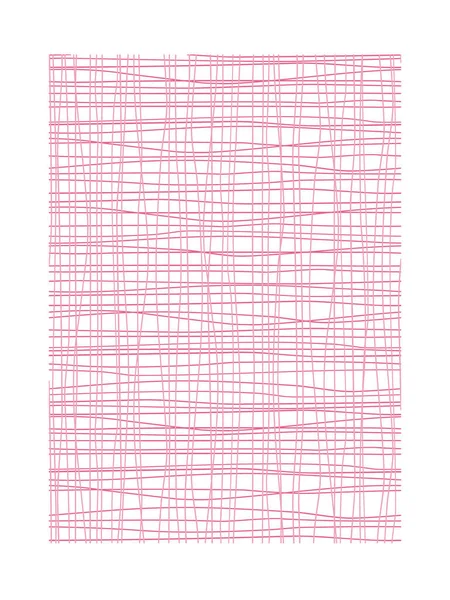 Met Hand Getekend Roze Lijn Kunst Freehand Grid Vector Omtrek — Stockvector