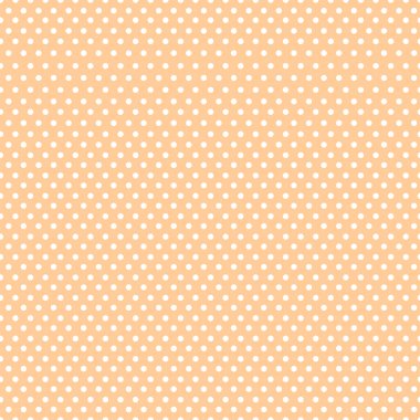 Kusursuz puantiyeli vektör deseni. Bej arkaplanda küçük beyaz noktalar.