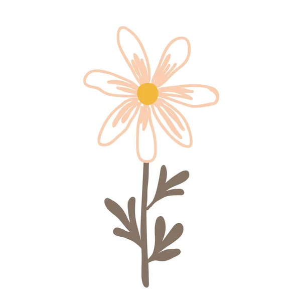 可爱的菊花在斯堪的纳维亚风格的民间 孤立的矢量插图 工艺产品包装 儿童用品和贺卡的合理设计要素 — 图库矢量图片