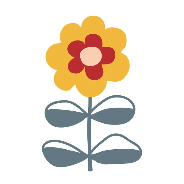 Niedliche Blume Skandinavischen Stil Isolierte Vektorillustration Entzückendes Gestaltungselement Für Verpackungen — Stockvektor