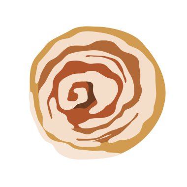 Tarçınlı rulo veya kanelbulle ikonu. Çizgi film tarzında vektör illüstrasyonu.