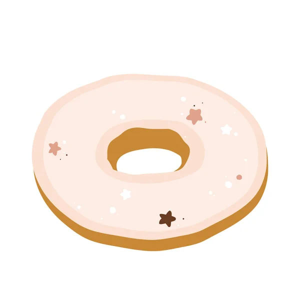 Leuke Donut Met Sterren Decoratie Donut Universum Vector Geïsoleerde Illustratie — Stockvector