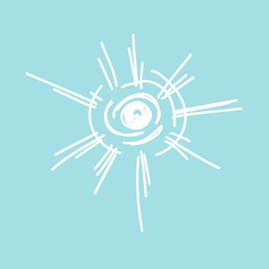 Güneş sembolü. Radikal eski bir kıvılcım topu şekli, kozmik patlama ya da aydınlanma kavramı. Tasarım ögesi, antika sanat karalama yazdırma biçimi.