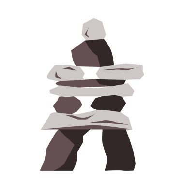 Inuksuk izole edilmiş vektör çizimi. Kanada sembolü.