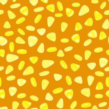 Lezzetli mısır taneleri, dikişsiz desen. Vektör illüstrasyonu.