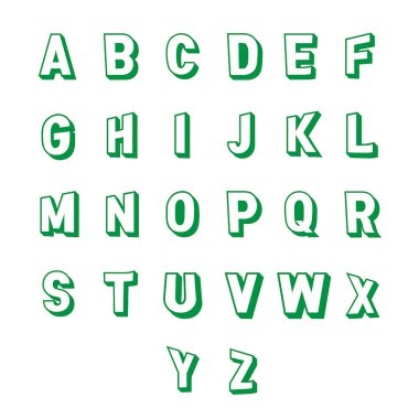 bir alfabetik büyük harf seti