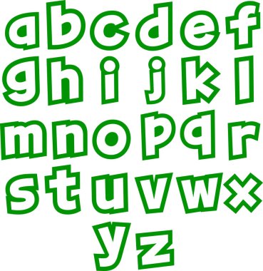 Modern bir alfabetik küçük harf seti