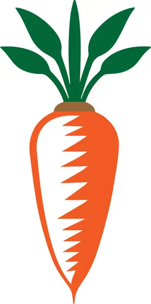 Beyaz bir arkaplan üzerinde basit bir tasarımı olan havuç sebze vektörü Şirin çizim silueti.