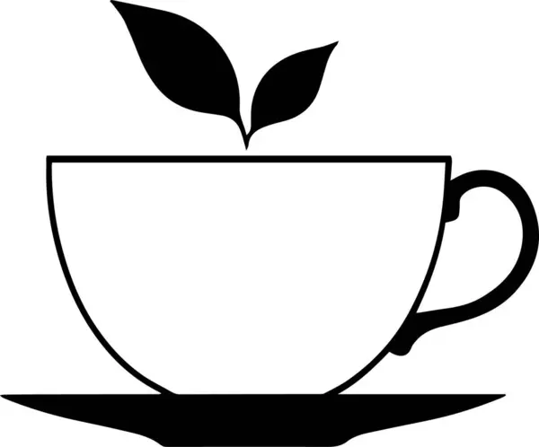 Kahve ve çay fincanı illüstrasyon işareti ve sembol siluet vektörü.