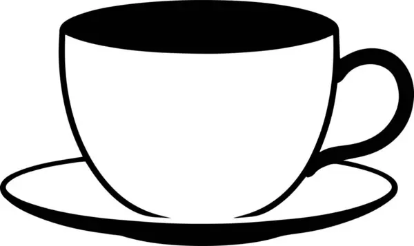 Kahve ve çay fincanı illüstrasyon işareti ve sembol siluet vektörü.