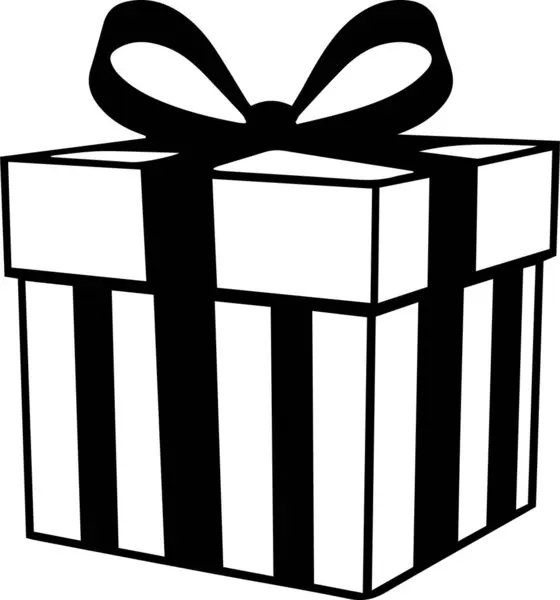 Hediye kutusu beyaz arkaplan vektöründe siyahı izole etti.