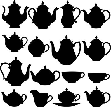 Çaydanlık silueti vektör tasarımı seramik illüstrasyonuName