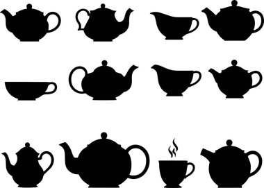Çaydanlık silueti vektör tasarımı seramik illüstrasyonuName
