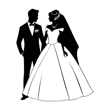 Mutlu bir çift, gelin ve damat arasında nikah törenini kutluyor..