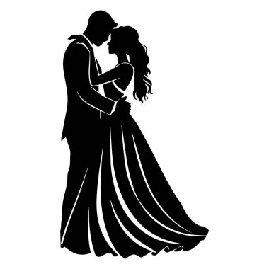Mutlu bir çift, gelin ve damat arasında nikah törenini kutluyor..