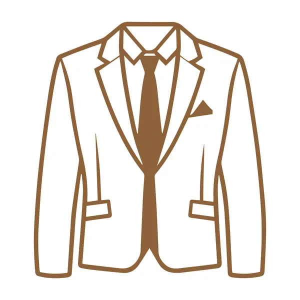 Beyaz arkaplan vektörüne izole edilmiş takım elbise giysisi erkek ceketi ceketi sembolü basit siluet.