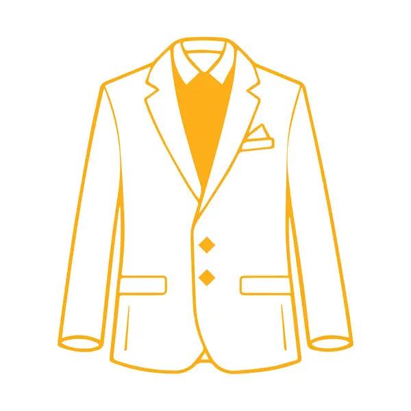 Beyaz arkaplan vektörüne izole edilmiş takım elbise giysisi erkek ceketi ceketi sembolü basit siluet.