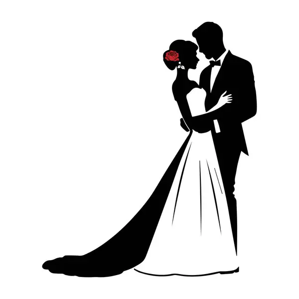 Mutlu bir çift, gelin ve damat arasında nikah törenini kutluyor..