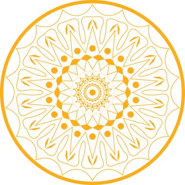 Mandala Süsleme el çizimi elementler dekoratif tasarım dairesel çiçek vektörü.