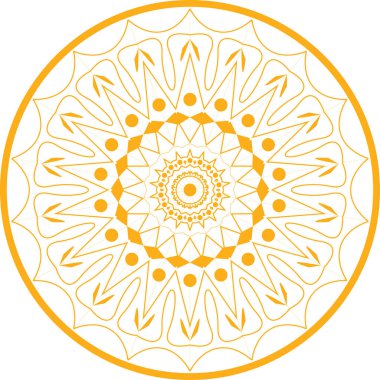 Mandala Süsleme el çizimi elementler dekoratif tasarım dairesel çiçek vektörü.