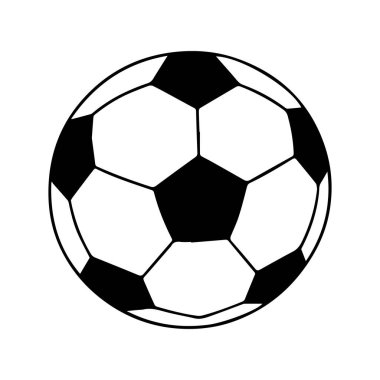 Futbol topu ya da futbol sporu silüeti vektör çizimi.