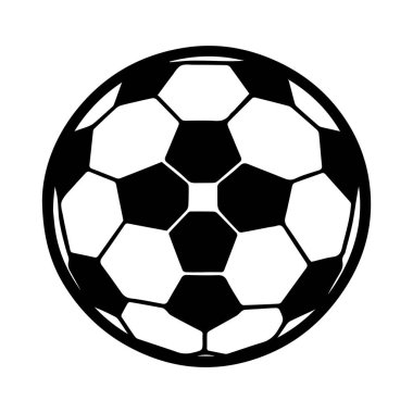 Futbol topu ya da futbol sporu silüeti vektör çizimi.