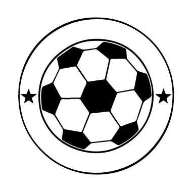 Futbol topu ya da futbol sporu silüeti vektör çizimi.