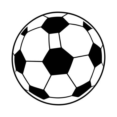 Futbol topu ya da futbol sporu silüeti vektör çizimi.