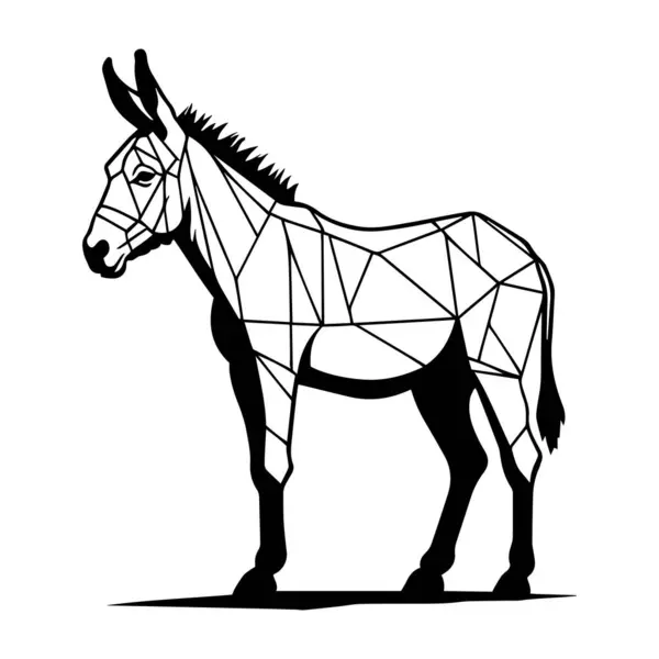 Beyaz arkaplanda siyah eşek silueti vektör çizimi.