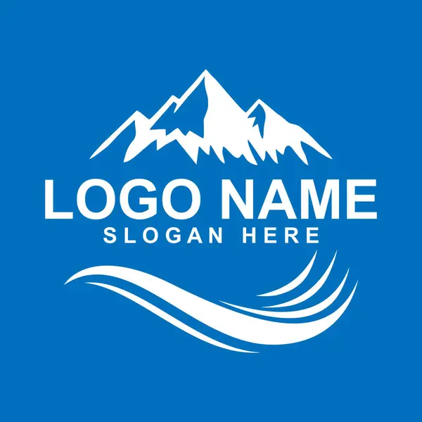 Dağ basit modern vintage logo tasarımı doğa manzara sembolü iş şablonu.