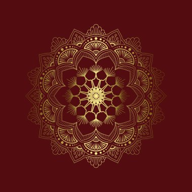 Mandala Süsleme el çizimi elementler dekoratif tasarım dairesel çiçek vektörü.