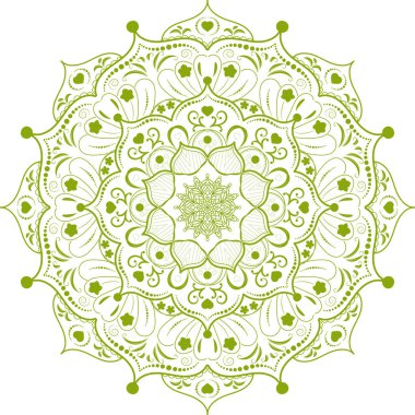 Mandala Süsleme el çizimi elementler dekoratif tasarım dairesel çiçek vektörü.