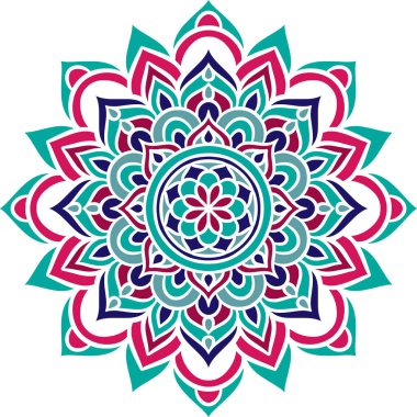 Mandala Süsleme el çizimi elementler dekoratif tasarım dairesel çiçek vektörü.