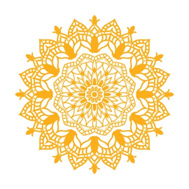 Mandala Süsleme el çizimi elementler dekoratif tasarım dairesel çiçek vektörü.