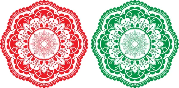 Mandala Süsleme el çizimi elementler dekoratif tasarım dairesel çiçek vektörü.