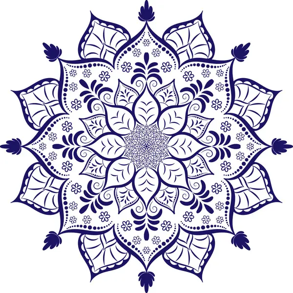 Mandala Süsleme el çizimi elementler dekoratif tasarım dairesel çiçek vektörü.