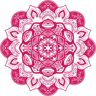 Mandala Süsleme el çizimi elementler dekoratif tasarım dairesel çiçek vektörü.