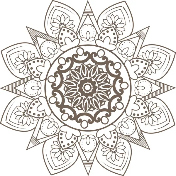 Mandala Süsleme el çizimi elementler dekoratif tasarım dairesel çiçek vektörü.