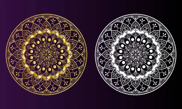 Mandala Süsleme el çizimi elementler dekoratif tasarım dairesel çiçek vektörü.